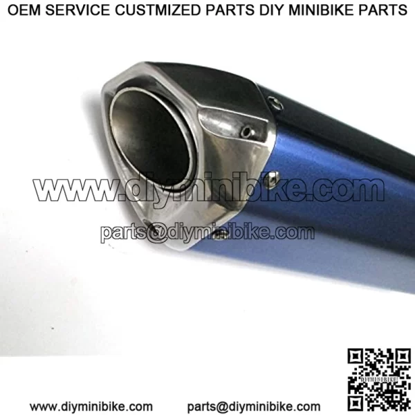 High Performance Exhaust System Muffler for GY6 50cc-400cc 4 Stroke Scooters ATV Go Kart (Blue) - Image 3