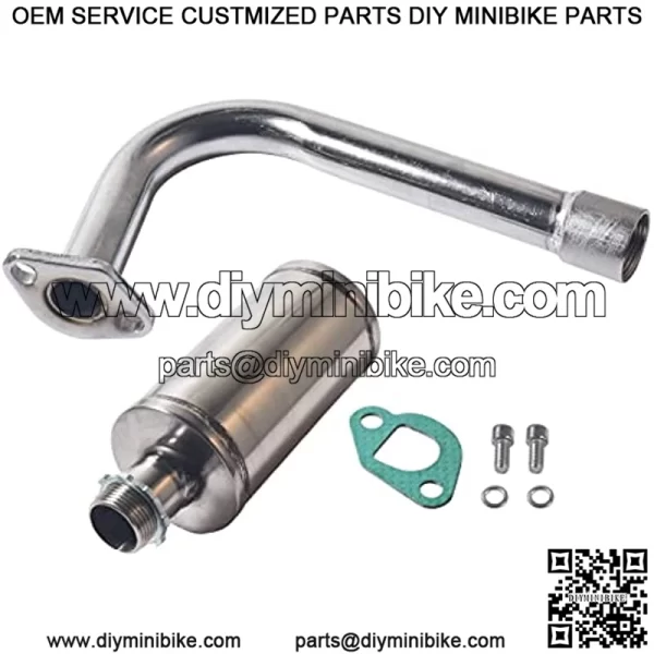 Exhaust with Muffler For Coleman Powersports CT200U,212cc 196cc/6.5HP Go Kart and Gas Mini Bike.