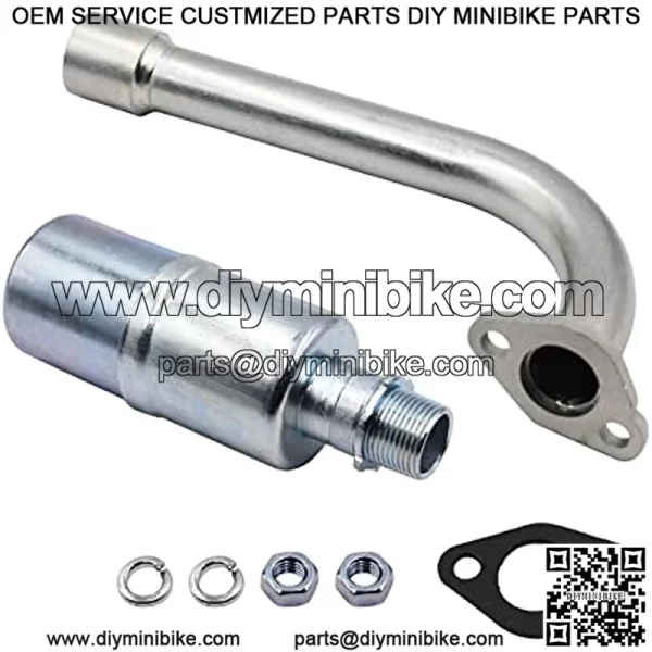 1" Go Kart Exhaust With Screw On Muffler For Predator 212cc/Clone 196cc Engines - Image 2