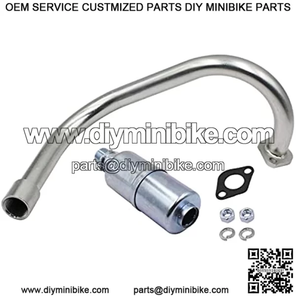 Exhaust with Muffler for Predator 212cc 6.5hp mini bike, Honda GX160, GX200, DuroMax 7 Hp - Image 4