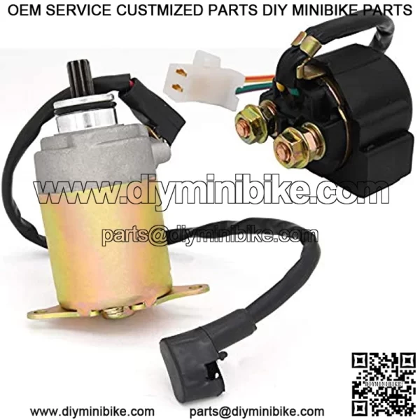 Starter Solenoid Relay + Starter Motor for 4-Stroke GY6 Engine 50cc 150cc 200cc 250cc ATV Dirt Bikes Scooters Go Kart Compatible with SUNL Coolster Baja Roketa 4 Wheelers Moped by BOOTOP