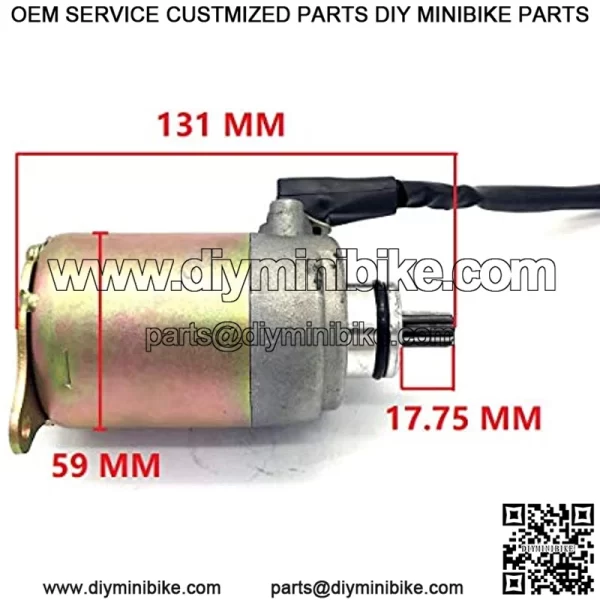 9 Tooth Electric Starter Motor with Cable for GY6 4 Stroke 125cc 150cc Engine ATV Scooter Moped Quad Dirt Bike Go Kart TAOTAO SUNL ROKETA KAZUMA REDCAT COOLSTER - Image 2