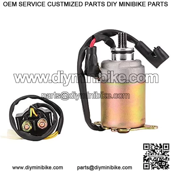 For GY6 125CC 150CC Starter motor and Starter relay ATV Scooter Moped ATV Go Karts Quad 4 Wheelers Taotao Baja