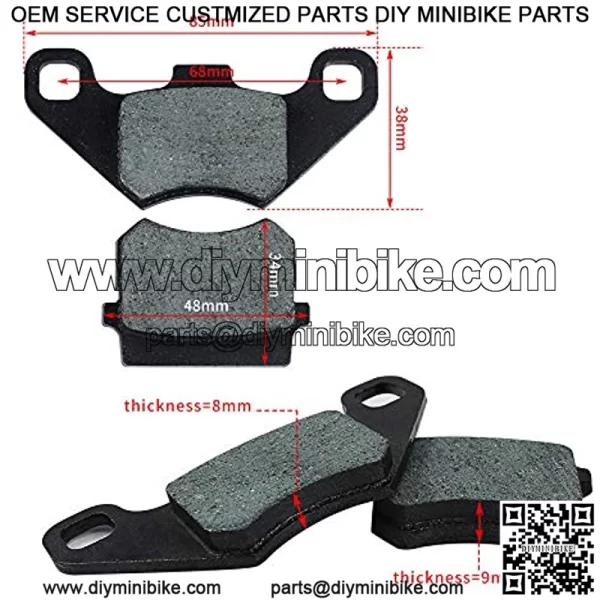 Cyleto Brake Pads for 50cc 70CC 90 cc 110 cc 125cc Tank Kandi Kinroad BV Powersports DongFang ATVs Go karts Quad 4 Wheeler - Image 2