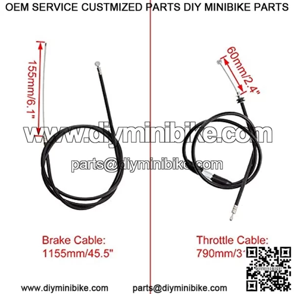 7/8" 22mm Thumb Throttle with Dual Brake Lever with Throttle Cable and Brake Cable Replacement for 2 Stroke 43cc 47cc 49cc 50cc Taotao Mini ATV 4 Wheeler Quad Go Kart - Image 3