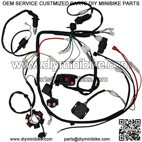 Complete Wiring Harness kit Electrics Wire Loom Assembly with Full Copper Wire For GY6 4-Stroke Four wheelers Engine Type 125cc 150cc Pit Bike Scooter ATV - Image 2