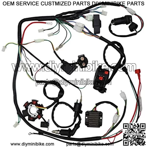 Complete Wiring Harness kit Electrics Wire Loom Assembly with Full Copper Wire For GY6 4-Stroke Four wheelers Engine Type 125cc 150cc Pit Bike Scooter ATV - Image 4