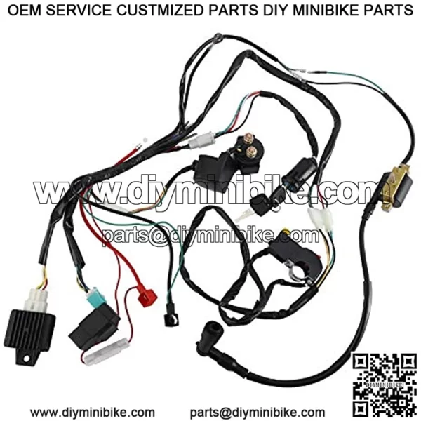 Electric Start Engine Wiring Harness, CDI Ignition Coil Wiring Harness Kit, CDI Wire Assembly fit for 4 Stroke ATV KLX 50cc 110cc 125cc Quad Bike Buggy Go Kart - Image 2