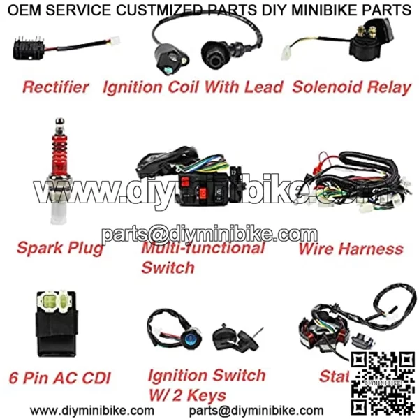 Complete Electrics Wiring Harness Wire Loom Kit for GY6 4 Stroke Engine 125cc 150cc Pit Bike Scooter ATV Quad Go Kart - Image 2