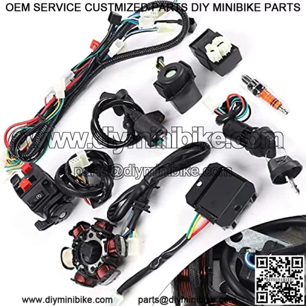 GY6 125CC 150CC Wiring Harness Set CDI for Coolster Go Kart ATV QUAD 6 Pole USA STOCK - Image 3