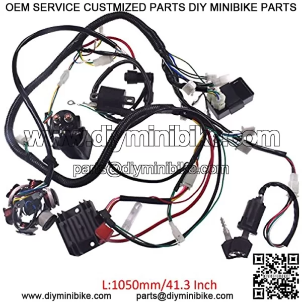 sthus 150CC GY6 Wiring Harness Wire Loom Stator CDI Switch Electrics Assembly for 4-Stroke Engine 150CC 125CC Go Kart ATV Scooter Buggy - Image 4