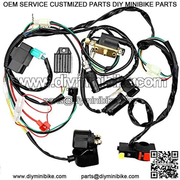 Royitay Complete Electrics Start Engine CDI Ignition Coil Wiring Loom Harness Spark Plug Kits For 50cc 110cc 125cc ATV Buggy Quad Dirt Bike