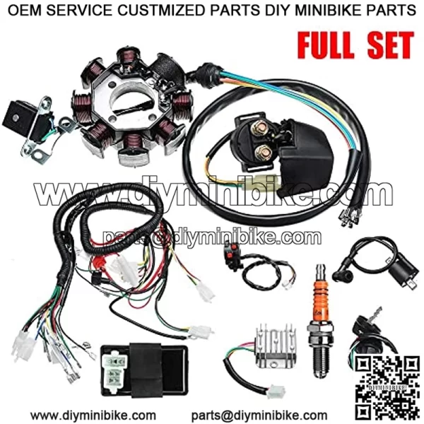 1Electric Wiring Harness Wire Loom CDI Stator Kit Set for ATV Quad 150/200/250CC - Image 2