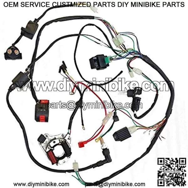 Full Wiring Harness Loom kit CDI Coil Magneto Kick Start Engine for 50cc 70cc 90cc 110cc 125cc ATV Quad Bike Buggy Go Kart Pit Dirt Bikes - Image 4