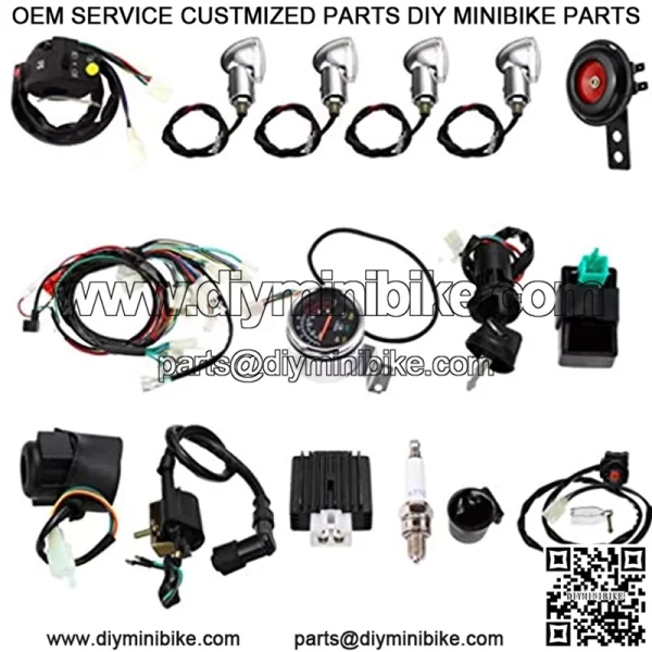 High Performance Full Electric Start Engine Wiring Harness Loom 110cc 125cc Quad Bike ATV Buggy