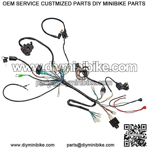 Wiring Harness CDI Coil Magneto Rectifier Light for 50cc 70cc 110cc 125cc ATV Buggy Go Kart