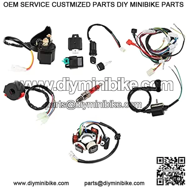 Arn??s de Cables Cu??druple, Arn??s de Cableado Completo CDI, Repuesto para Piezas de 50 Cc 70 Cc 90 Cc 110 Cc 125 Cc ATV Quad Dirt Bike Go Kart - Image 2