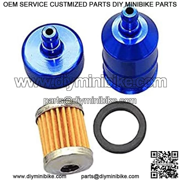 (Blue)1/4'' 6mm Fuel Gas Filter for Motorcycle ATV Dirt Bike Kart - Image 2