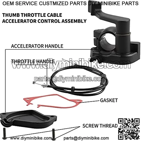 7/8'' 22mm Thumb Throttle Cable Accelerator Control Assembly Compatible with 50cc 70cc 90cc 110cc 125cc 250cc TaoTao ATV Quad Go Kart Pit Bike - Image 2