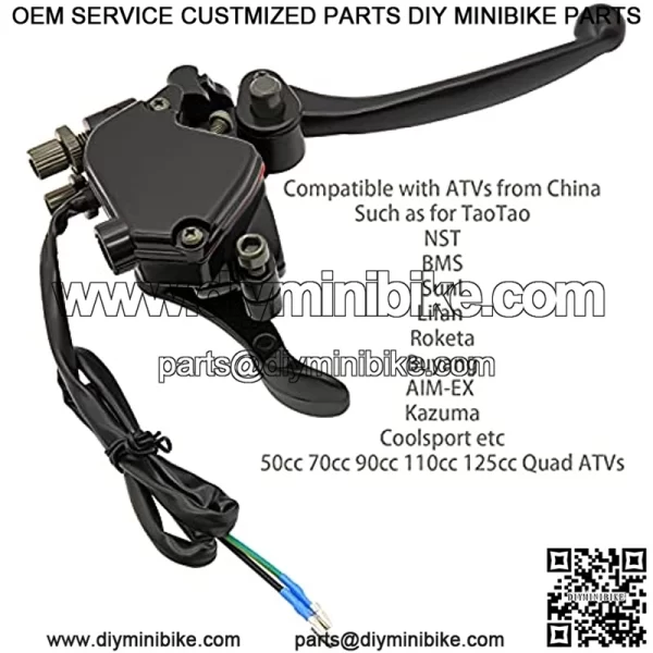 7/8"22mm Thumb Throttle with Dual Brake Lever Assembly,Compatible with for 50cc 90cc 150cc 250cc ATV Quad Roketa Taotao Sunl Kazuma - Image 2