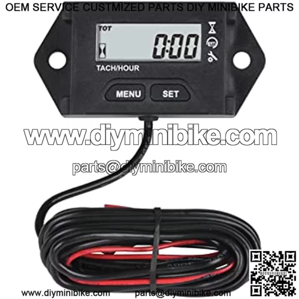 Self-Powered Tach/Hour Meter,Maintenance Reminder,RPM Alert for Lawn Tractor Generator Mini Bike Chainsaw ATV Outboard Motor Snowmobile.