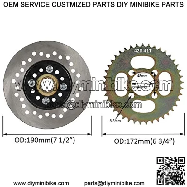 1" x 32" Go Kart Live Axle Kit with Chain Sprocket Brake DPillow Block for Quad Trike Golf Carts - Image 3