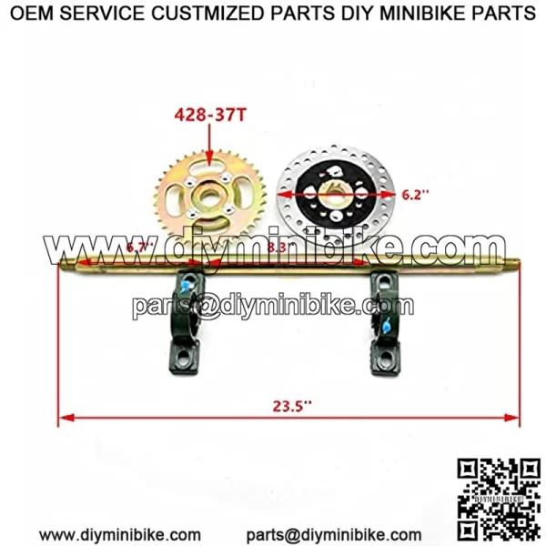 Rear Axle Track Assembly Go Kart Buggy Quad Rear Wheel Axle Shaft Assembly Complete Karting UTV ATV Snow Sand Snowmobile Rear Axle Track Assembly Kit (23.5'' Rear Axle Length) - Image 2