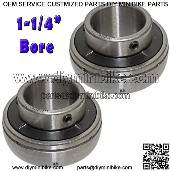 Set of 2, 1-1/4" (1.25) Rear Axle Bearing, Sealed, Go Kart Racing Minibike Parts