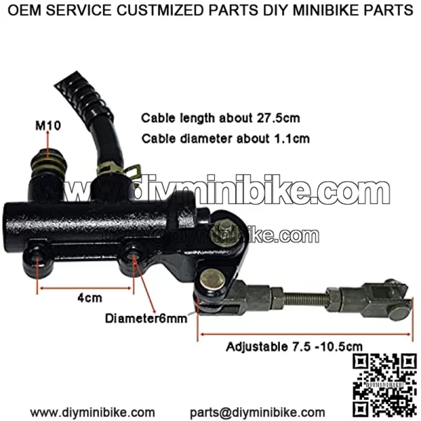 Motorcycle Rear Brake Master Cylinder Pump Hydraulic Refit for Motorbike ATV Dirt Bike Compatible with Kawasaki Ninja ZX6 ZX7 - Image 4