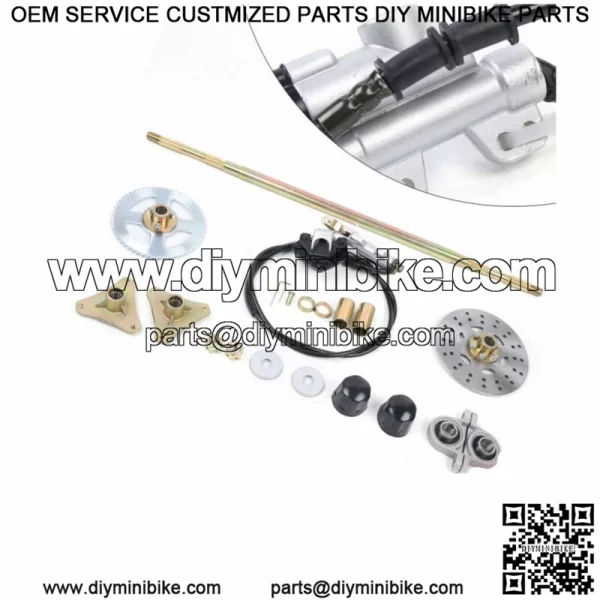 740mm Complete Rear Axle Kit W/ Master Cylinder & Caliper For Go Kart 50cc ATV