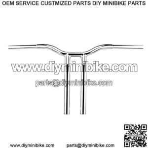 LA Choppers 1 1/4" Welded Kage Fighter T-Bars 14" Chrome 1 1/4" Pullback Riser