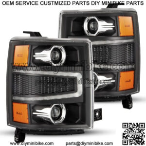 Projector Headlights AlphaRex PRO For 14-15 Chevy Silverado Black Housing