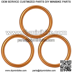 3Pcs Exhaust Pipe Gasket for 50cc 110cc 125cc Lifan TaoTao Apollo Dirt Pit Bike Thumpstar Quad Bike Go Kart ATV Dune Buggy Motorcycle