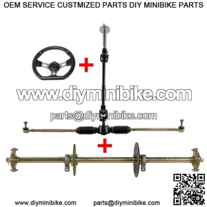 32" ATV Go Kart Rear Live Axle Kit + Steering Wheel Gear Rack Tie Rod Quad Trike