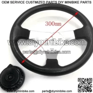 300mm universal 3 bolt pu leather go kart boat steering wheel