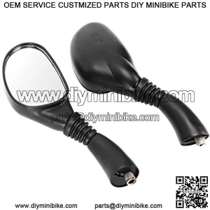 Espejo retrovisor para motocicleta, espejos laterales planos para motocicleta, 2 piezas, negro, universal, de alta resistencia para vehculos todo ter, para Go Karts, repuesto para