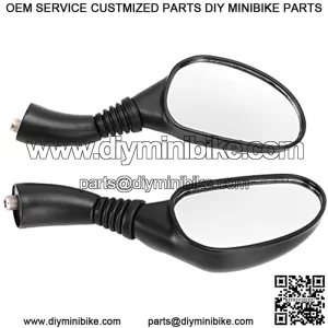 Espejos traseros de motocicleta, espejo retrovisor de motocicleta resistente a la intemperie, 2 piezas, negro, plano, de alta resistencia, para scooters, para vehculos todo ter, para