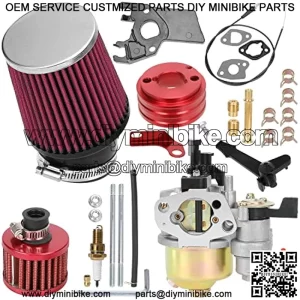 212cc Carburetor Air Filter Kit for Predator 212cc 224cc Engine Coleman CT200U CT200U-EX BT200X Baja Trailmaster Warrior MB200 196cc 200cc GX160 GX200 6.5hp Mini Bike Go Kart Performance Parts