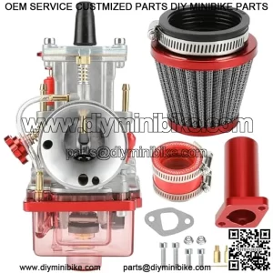 PWK 24 Racing Carburetor Intake Pipe Manifold Air Filter Kit for Predator 212cc 196cc 200cc 6.5hp Engine Coleman CT200U BT200X KT196 Baja Warrior Mb200 Gx160 Mini Bike Go Kart Performance Parts