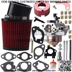 Upgrade Carburetor Air Filter Adapter Pipe Jet Stage 2 Kit for Predator 301cc 420cc 13hp 15hp GX340 GX390 389cc Mini Bike Parts(Red)