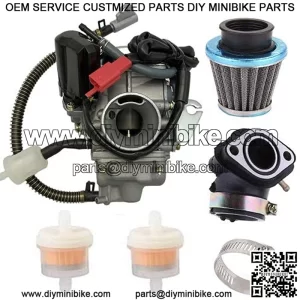 PD24J Carburetor with Intake Manifold Air Filter for GY6 125cc 150cc 152QMI 157QMJ ATV Scooter engine,Click to see price