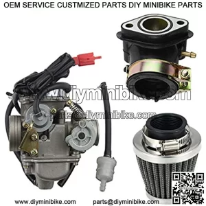 PD24J 24mm Carburetor with Air Filter Intake Manifold for 4-Stroke GY6 125cc 150cc ATV Go Kart Scooter 152QMI 157QMJ