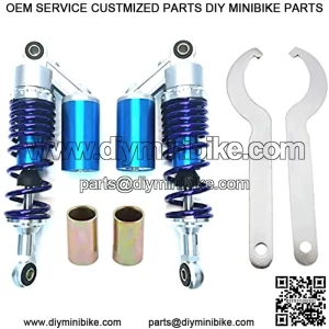 NHPJ one Pair 320mm Universal Motorcycle Rear Air Shock Absorbers for most 150cc~750cc Sport bikes / ATV Go Kart Quad Dirt Sport Bikes blue&silver)