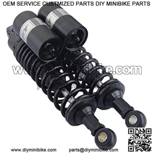 Foxstar Pair 340mm 13.4" Motorcycle Air Shock Absorber Universal Fit For Honda Suzuki Kawasaki ATV Go Kart Quad Dirt Sport Bikes Black