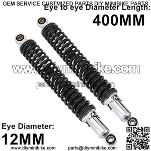 Rear Suspension Damper 1pair 400mm 15.75" Motorcycle Air Shock Absorber Rear Suspension Fit for Motor Dirt Bike Scooter ATV Quad Black D30 Motorcycle Shock Absorber (Color : Brass 290mm)