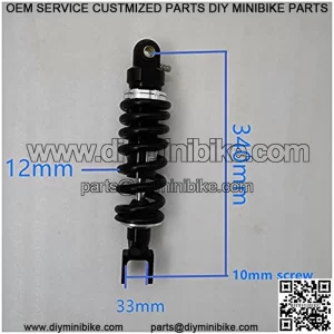 Suspension Shock 12mm Spring 330mm 340mm Motorcycle Shock Absorber for Yamaha MT07 Dirt Bike ATV Beach Vehicle Kart for Bike car (Color : 340A-33)