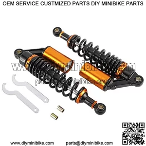 Pair 320mm Universal Motorcycle Rear Air Shock Absorbers for ATV Go Kart Quad Dirt Sport Bikes (black&gold)