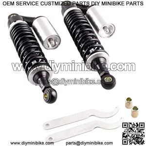 Pair 320mm Universal Motorcycle Rear Air Shock Absorbers for ATV Go Kart Quad Dirt Sport Bikes (black&silver)