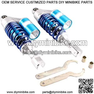 11inch 280mm Pair Motorcycle Shock Absorber Eye to Clevis Rear Suspension Universal For Honda Suzuki Yamaha Kawasaki ATV Go Kart Quad Dirt Sport Bikes Blue (A pair)