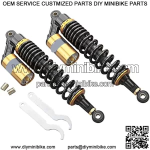Pair 400mm Motorcycle ATV Shock Absorber Universal For Honda Suzuki Yamaha ATV Kart Quad Off-Road Sports Bike Black And Gold